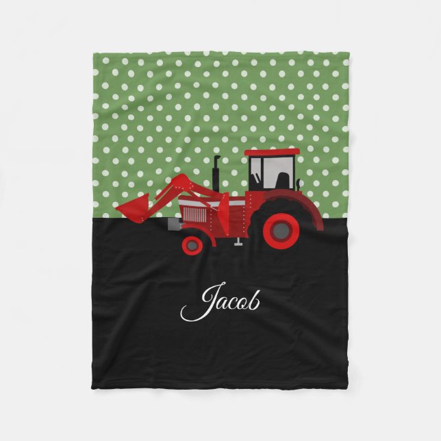 Farm Tractor Fleece Blanket (Front)