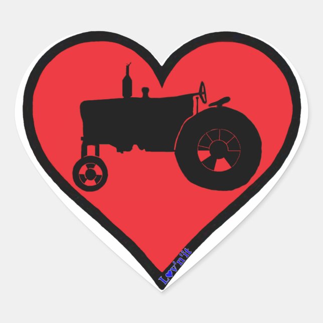 farm tractor heart sticker (Front)