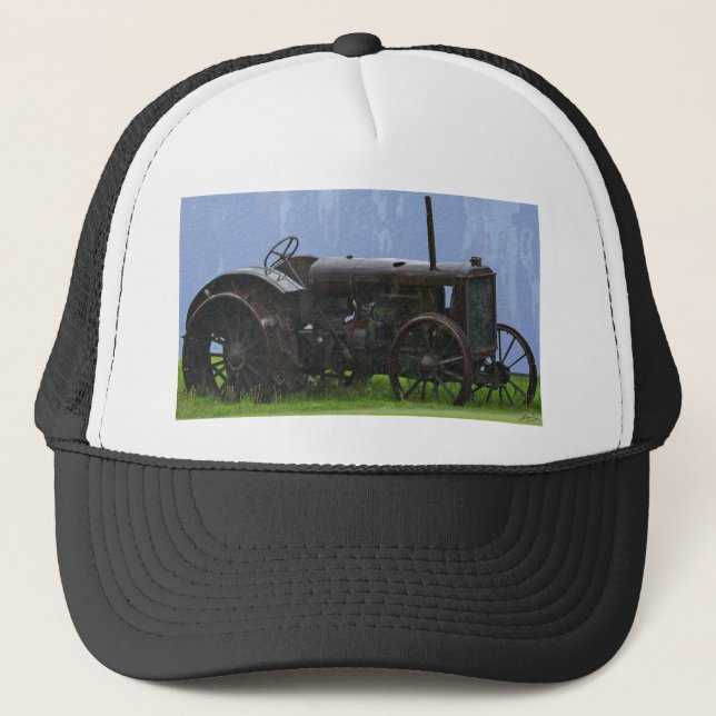 Farm Tractor Heavy Machine Transport Work Vehicle Trucker Hat (Front)