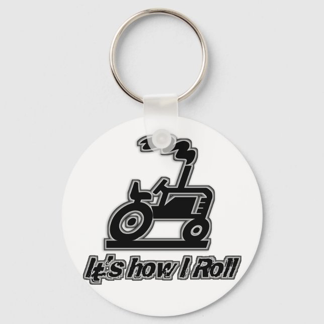 Farm Tractor How I Roll Key Ring (Front)