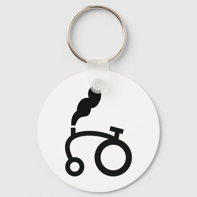 farm tractor logo symbol key ring (Front)