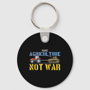 Farm Tractor Pulls Tank Make Agriculture Not War Key Ring