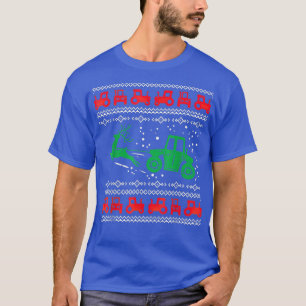 Farm Tractor Reindeer Fun Ugly Christmas Sweater F