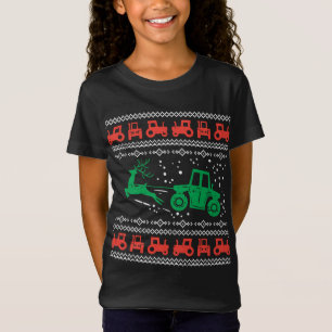 Farm Tractor Reindeer Fun Ugly Christmas Sweater F