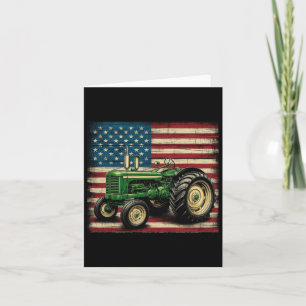 Farm Tractor Usa Flag Tractor American Farm Usa  Card