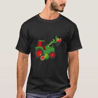 Farm Tractor Watermelon Summer Vacation Fruit Love T-Shirt