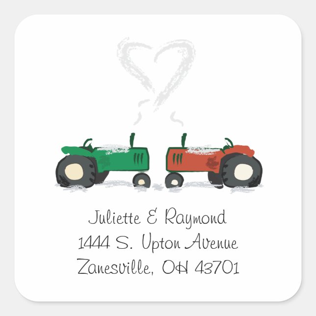 Farm Tractor Wedding Envelope Seal (Front)