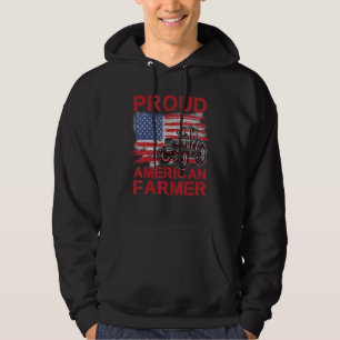 Farm Tractors America Flag Hoodie I Patriotic Farm
