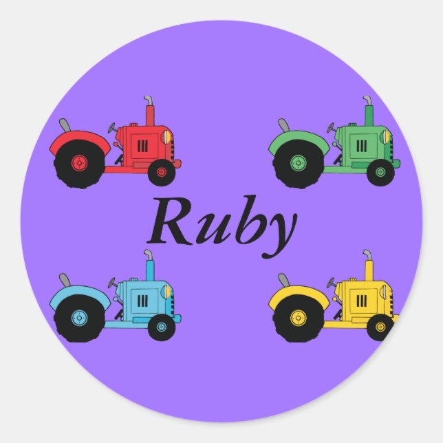 Farm Tractors Classic Round Sticker (Front)