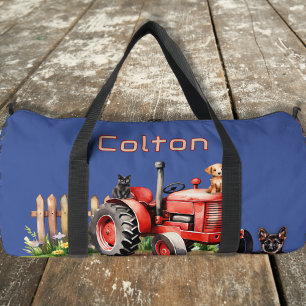 Farm Tractors Kids Personalized Duffle Bag