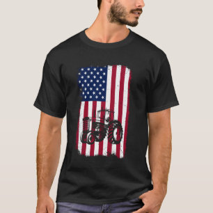 Farm Tractors Men Women American USA Flag Patrioti T-Shirt