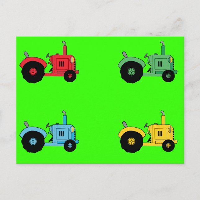 Farm Tractors Postcard (Front)