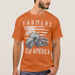 Farm Tractors USA Flag Farmers Feed America Farmin T-Shirt