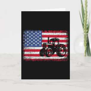 Farm Tractors Usa Flag Patriotic Farming Gift Men Card
