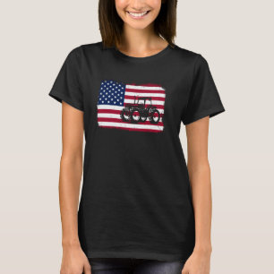 Farm Tractors USA Flag Patriotic Farming Men Women T-Shirt