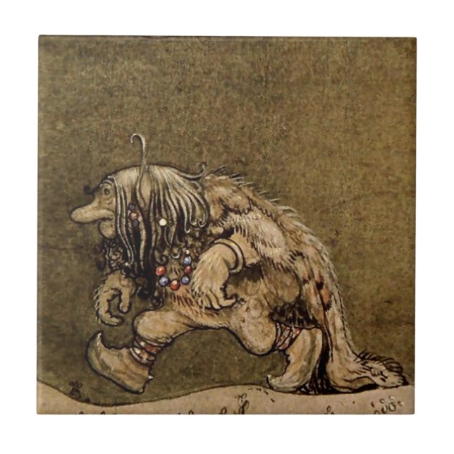"Farm Troll" by Swedish artist John Bauer Tile (Front)