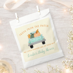 Farm Truck 2 Pumpkins Cream Fall Twins Baby Shower Favour Bags