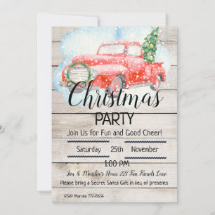 Farm Truck, Christmas Party Invitation