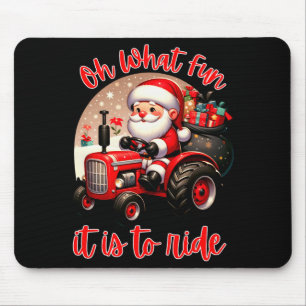 Farm Truck Oh What Fun It Is To Ride Santa Tractor Mouse Mat