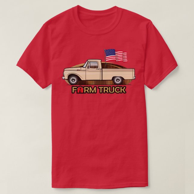 Farm Truck Tan T-Shirt (Design Front)