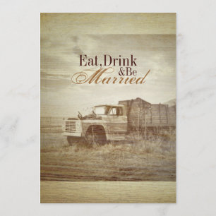 Farm Truck Western Wedding Rehearsal Dinner Invitation