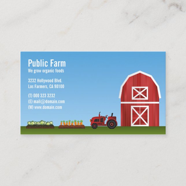 Farm Vegetable Farmer Business Card (Front)
