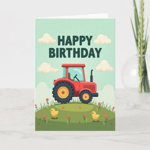 Farm Vehicle Birthday Card
