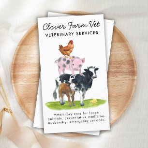 Farm Veterinarian Large Animal Veterinary QR Code Business Card