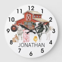  Farm Watercolor Cow Pig Barn Monogram  