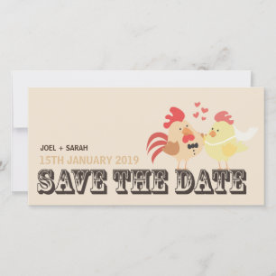 Farm Wedding Chickens Save the Date Announcement