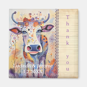 Farm Wedding Cow Thank you Magnet