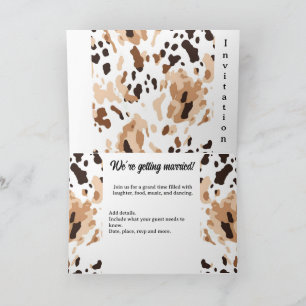 Farm wedding Cowhide Print 3 Invitation