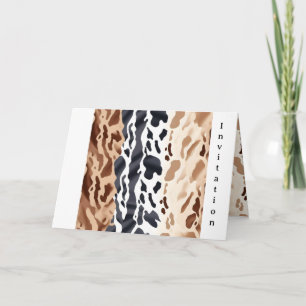 Farm wedding Cowhide Print 6 Invitation