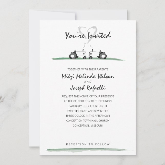 Farm Wedding Invitation -- Classic Style (Front)