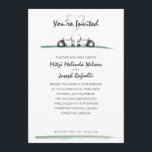 Farm Wedding Invitation -- Classic Style<br><div class="desc">A classic version of our tractor wedding invitation,  this version features two black-and-white tractors -- looks good and there's no colour preference to start a family quarrel!  Of course,  we also made the classic red tractor and green tractor version that you can see at Tractorama.us.</div>