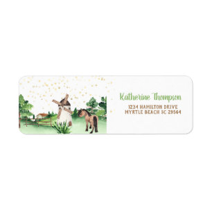    Farm Windmill Horse Boys Baby Shower Label