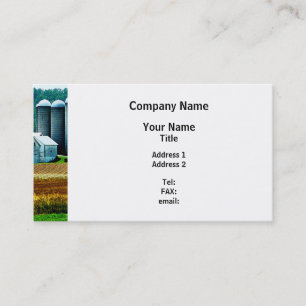 Farm With White Silos Business Card