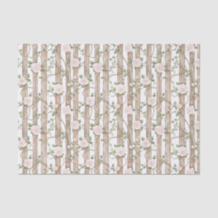 Farm Wood Pink Floral Country Birthday Tissue Paper