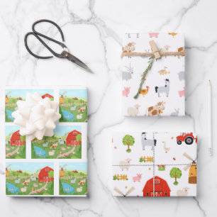 Farm Wrapping Paper Sheet