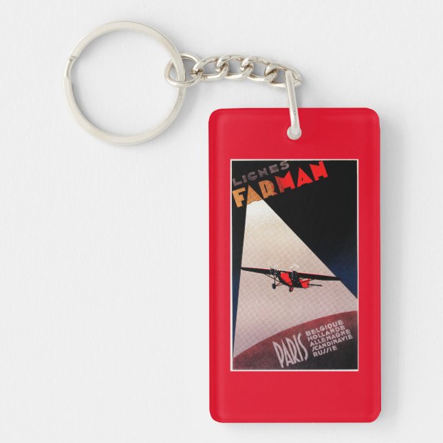 Farman Airlines Farman 300 Monoplane Promo Poste Key Ring (Front)