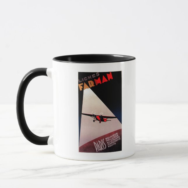 Farman Airlines Farman 300 Monoplane Promo Poste Mug (Left)