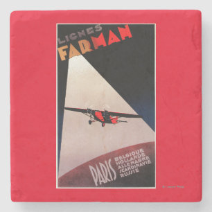Farman Airlines Farman 300 Monoplane Promo Poste Stone Coaster