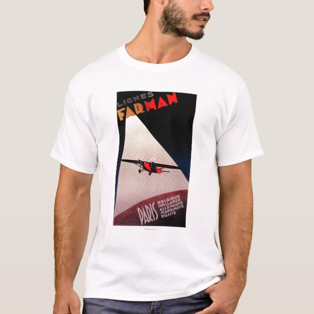 Farman Airlines Farman 300 Monoplane Promo Poster T-Shirt (Front)