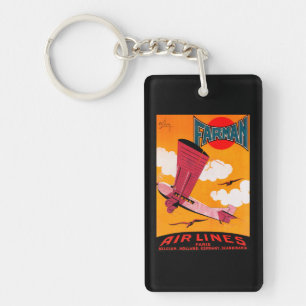 Farman Brothers Airlines F-170 Monoplane Poster Key Ring