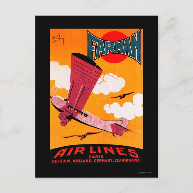Farman Brothers Airlines F-170 Monoplane Poster Postcard (Front)