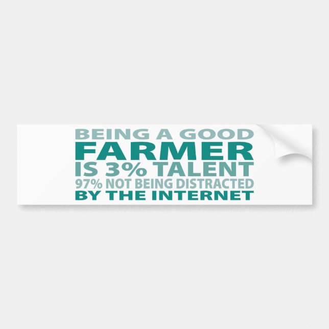Farmer 3% Talent Bumper Sticker (Front)