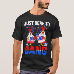 Farmer 4th Of July Just Here To Bang Usa Flag Chic T-Shirt