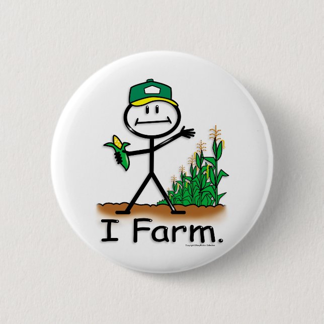 Farmer 6 Cm Round Badge (Front)