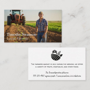 Farmer and Tractor in the Fields Business Card