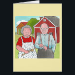 Farmer and wife Birthday card<br><div class="desc">Farmer and wife illustration</div>